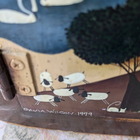 Original Art by Sylvia Wilson - Signed and Dated - OOAK - Small Wood Cabinet - Picture 2 of 11